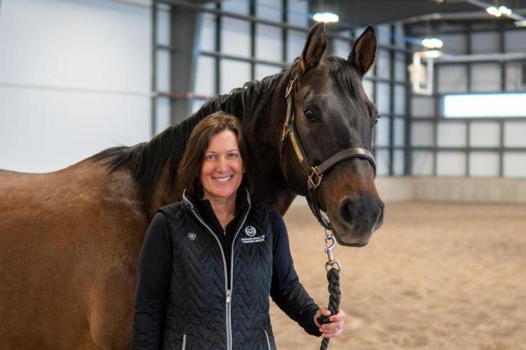 Laurie Goodrich with a horse